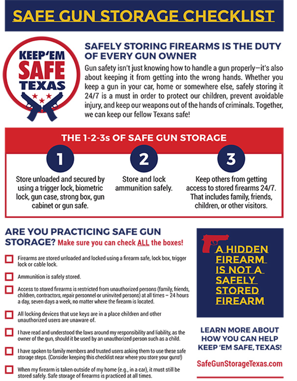 Safe Gun Storage TX_Checklist